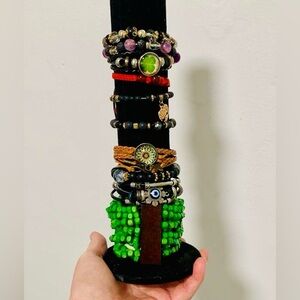 10 Colorful Beaded Bracelet Set